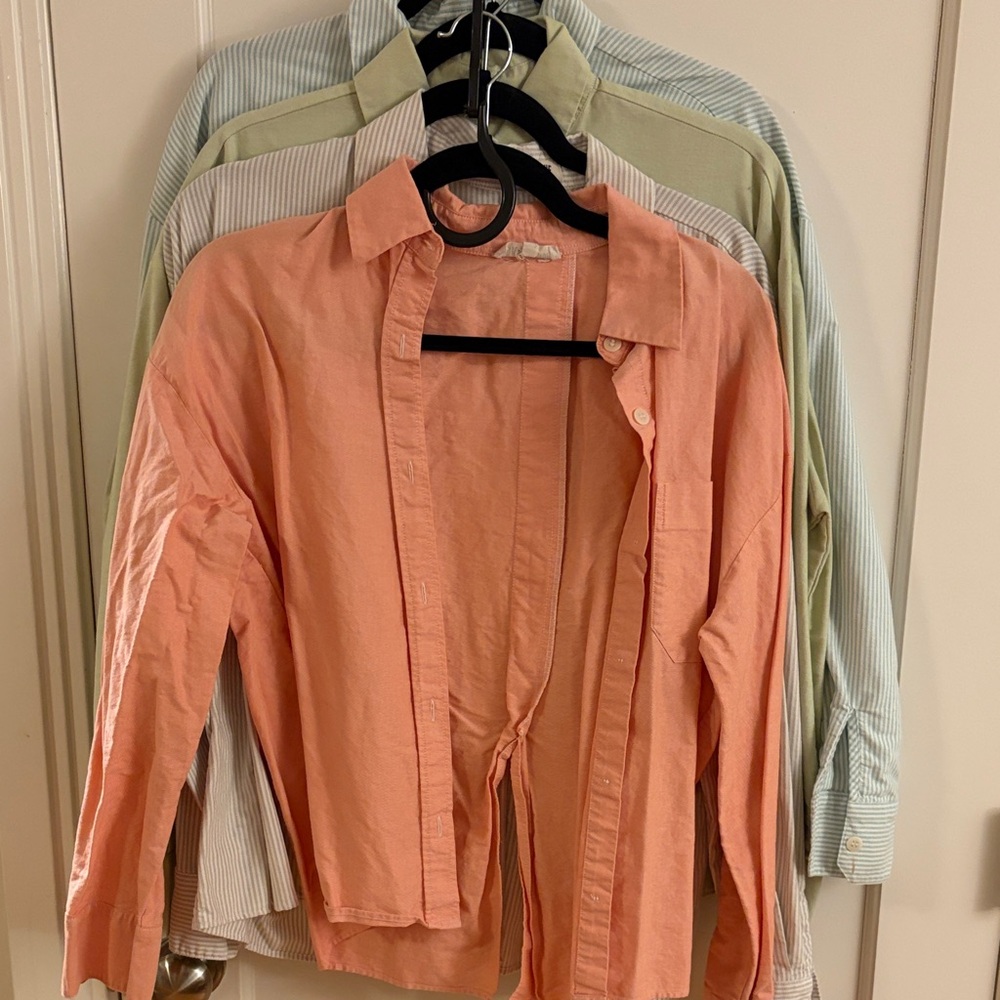 Djerf Avenue Plaid Button-Down Shirt in Brown - Picture 2 of 5